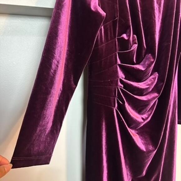 Soft Surroundings SZ XL Lisabetta GORGEOUS Purple Velvet Dress Long Sleeve EUC - Picture 6 of 10